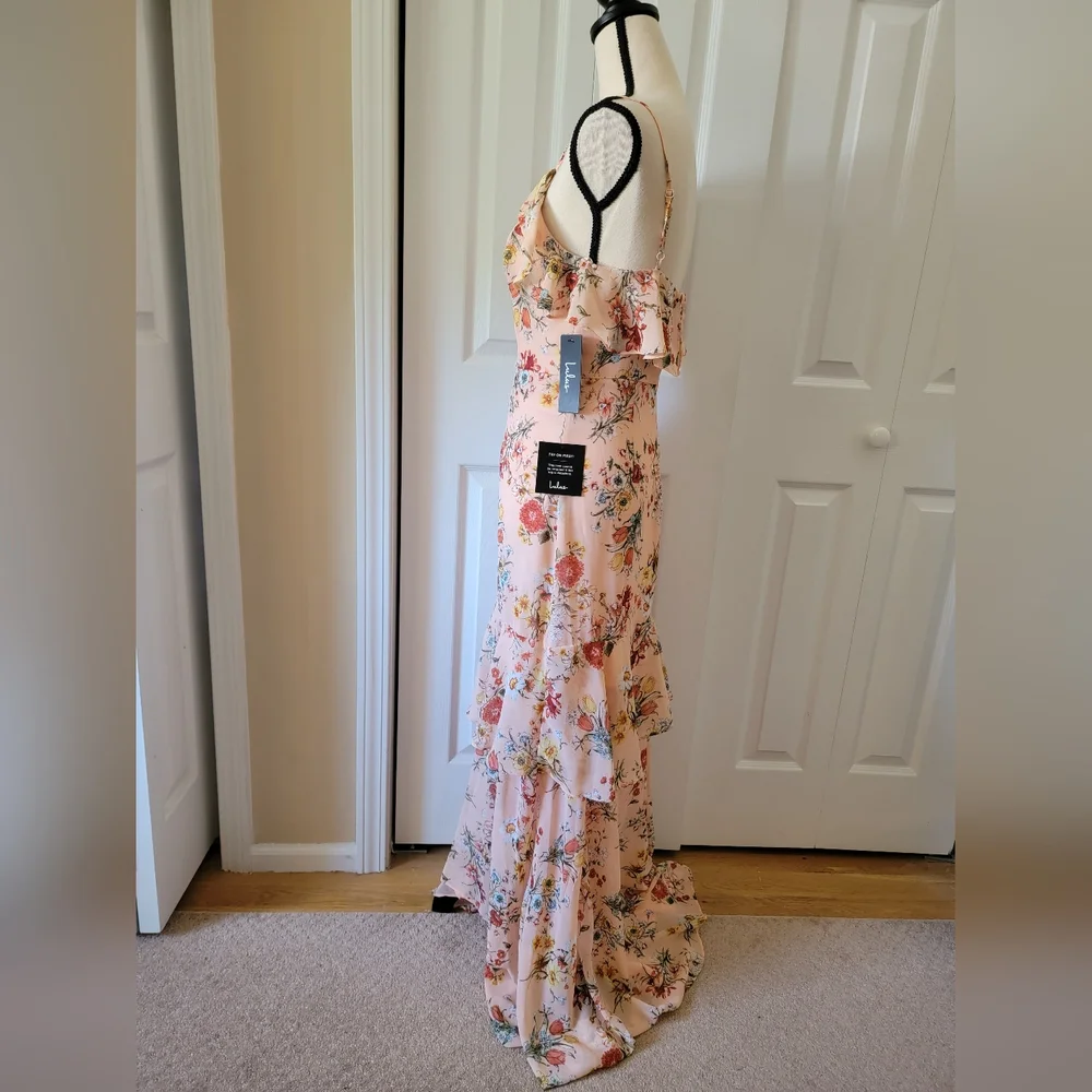 Lulu's Pink Floral Maxi Dress - Picture 2 of 7